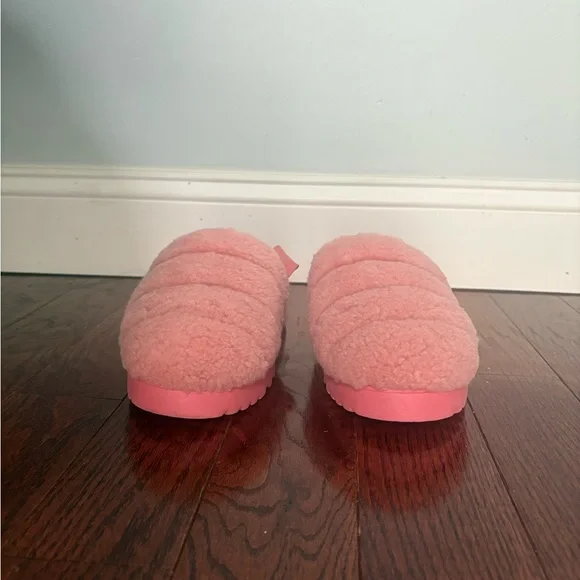 UGG Super Fluff Women's Pink/ Coral Slipper- Size 6 SLINGBACK SLIP ON - Picture 3 of 11